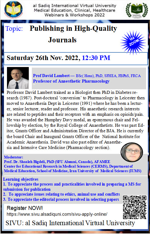 SIVU Webinar: Publishing in High-Quality Journals 
